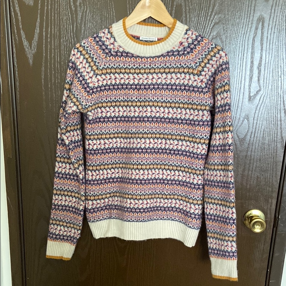 Patterned Multicolor Wool Sweater - image 1